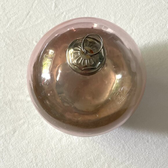 Pier 1 Pink & Silver Crackle Glass Witches Ball-Large Glass Window Ball - Picture 7 of 9
